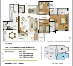 Apartamento com 3 Quartos à Venda, 126 m² em Aquárius - Salvador