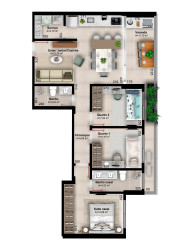 Apartamento com 3 Quartos à Venda, 91 m² em Orla 14 - Palmas