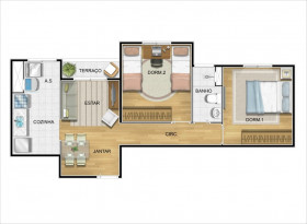 Apartamento com 2 Quartos à Venda, 53 m² em Nova América - Piracicaba