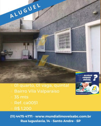 Casa com 1 Quarto para Alugar, 35 m² em Vila Valparaíso - Santo André