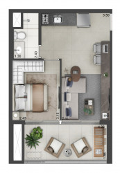 Apartamento com 1 Quarto à Venda, 43 m² em Santo Amaro - São Paulo