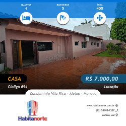 Casa com 4 Quartos para Alugar, 400 m² em Aleixo - Manaus