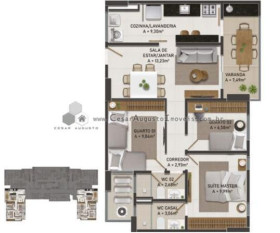 Apartamento com 3 Quartos à Venda, 77 m² em Centro - Eusébio