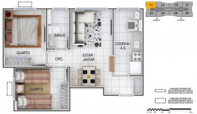 Apartamento com 2 Quartos à Venda, 43 m² em Vila Nossa Senhora Das Vitórias - Mauá