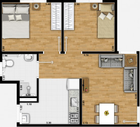 Apartamento com 2 Quartos à Venda, 52 m² em Loteamento Residencial Campina Verde - Campinas