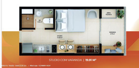 Apartamento com 1 Quarto à Venda, 19 m² em Abrantes
