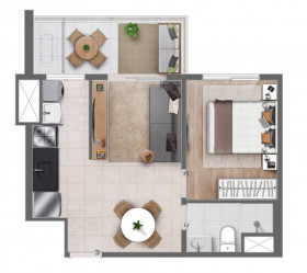 Apartamento com 1 Quarto à Venda, 40 m² em Centro - Campinas