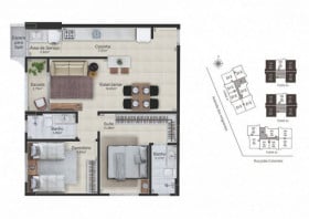 Apartamento com 3 Quartos à Venda, 79 m² em Rio Maina - Criciúma