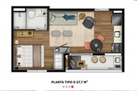 Kitnet com 1 Quarto à Venda, 27 m² em Sé - São Paulo