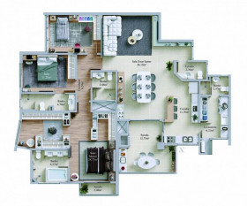 Apartamento com 3 Quartos à Venda, 167 m² em Centro - Criciúma