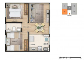 Apartamento com 2 Quartos à Venda, 42 m² em Cabral - Contagem