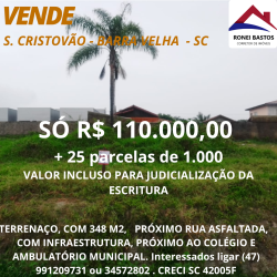 Terreno à Venda, 341 m² em São Cristóvão - Barra Velha
