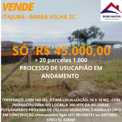 Terreno à Venda, 176 m² em ITAJUBA  - Barra Velha