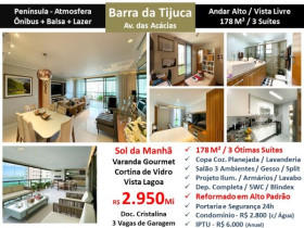 Apartamento com 3 Quartos à Venda, 178 m² em Barra da Tijuca - Rio de Janeiro