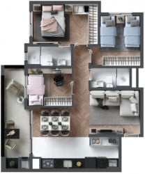 Apartamento com 2 Quartos à Venda, 56 m²em Juvevê - Curitiba
