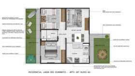 Apartamento com 2 Quartos à Venda,  em Lundcea II - Lagoa Santa