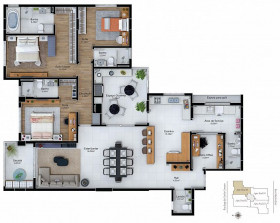 Apartamento com 3 Quartos à Venda, 155 m² em Michel - Criciúma