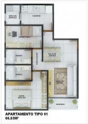 Casa de Condomínio com 3 Quartos à Venda, 93 m² em Lagoa - Porto Velho