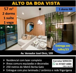 Apartamento com 2 Quartos à Venda, 57 m² em Santo Amaro - São Paulo