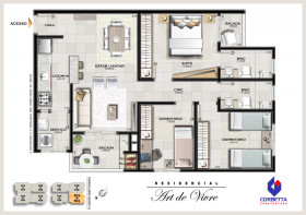 Apartamento com 3 Quartos à Venda, 80 m²em Centro - Araranguá