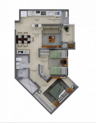 Apartamento com 2 Quartos à Venda, 59 m² em São Cristóvão - Criciúma