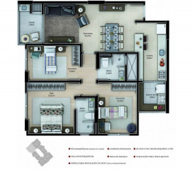Apartamento com 3 Quartos à Venda, 160 m² em Centro - Criciúma