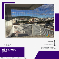 Apartamento com 1 Quarto à Venda, 43 m² em Trindade - Florianópolis
