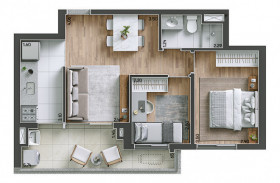 Apartamento com 2 Quartos à Venda, 50 m² em Vila Firmiano Pinto - São Paulo