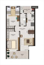 Apartamento com 2 Quartos à Venda, 65 m² em Lídia Duarte - Camboriú