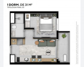 Apartamento com 1 Quarto à Venda, 25 m² em Perdizes - São Paulo