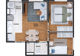 Apartamento com 2 Quartos à Venda, 37 m²em Parque Alves de Lima - São Paulo