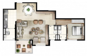 Apartamento com 2 Quartos à Venda, 69 m² em Jardim Caboré - São Paulo