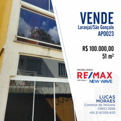 Apartamento com 2 Quartos à Venda ou Locação, 51 m² em Laranjal - São Gonçalo