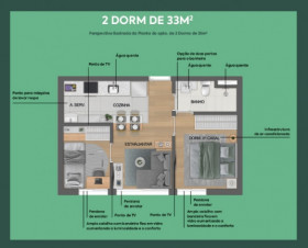 Apartamento com 2 Quartos à Venda, 37 m² em República - São Paulo