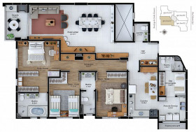 Apartamento com 3 Quartos à Venda, 155 m² em Michel - Criciúma