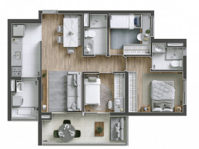 Apartamento com 3 Quartos à Venda, 73 m² em Vila Firmiano Pinto - São Paulo