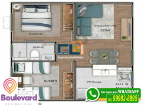 Apartamento com 2 Quartos à Venda, 42 m² em Pajuçara - Natal