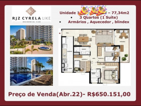 Apartamento com 3 Quartos à Venda, 77 m² em Jacarepaguá - Rio de Janeiro